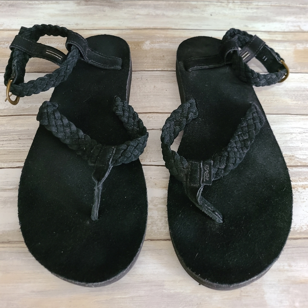 Teva suede braided ankle strap sandal